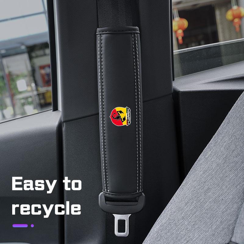 Safety Shoulder Protector For Abarth 500 595 500e 1000 Berlina 2000 Sport Car Accessories 2Pcs Car Seat Belt Shoulder Covers