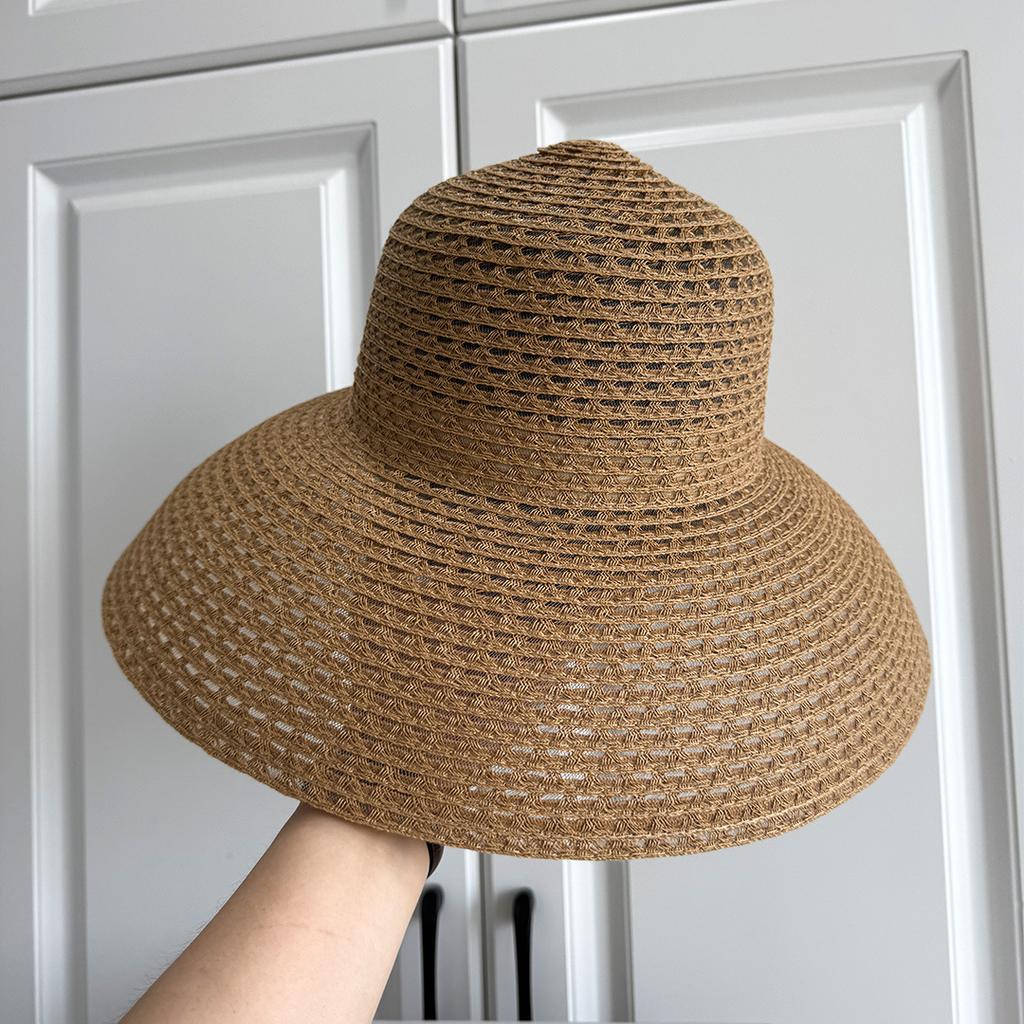 Women's Japanese-Style Retro Lace-Up Bucket Hat Breathable Mesh Summer Beach Vacation Foldable Sand Hat