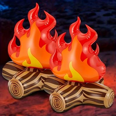 1pcs PVC Inflatable Artificial Campfire Frameless Plastic Camping Party Decoration Indoor Outdoor Scene Props Thanksgiving