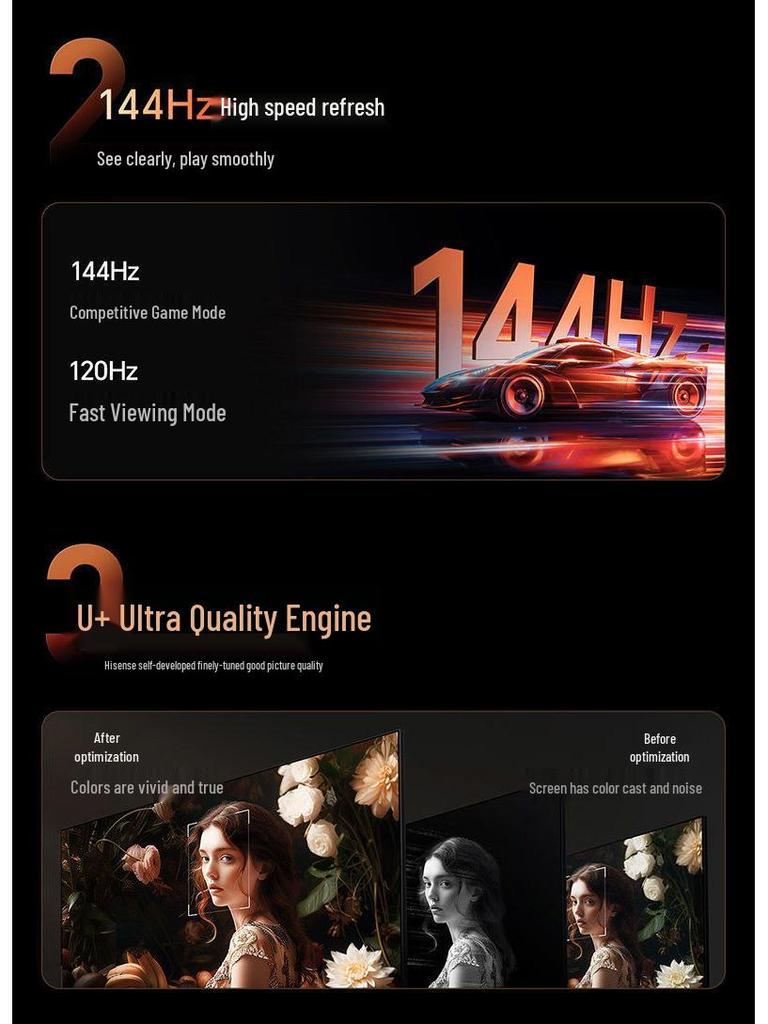 Hisense E5Q 50" 4K MiniLED TV with 144Hz, Ultra Picture Quality & High Brightness