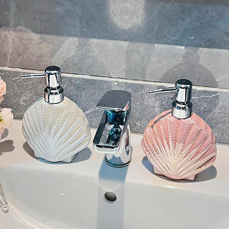 Keramik-Druck-Separater Flaschenschalenförmiger Flüssigseifenspender Handdesinfektionsmittel Lotion Badezimmerzubehör Shampoo Duschkabine