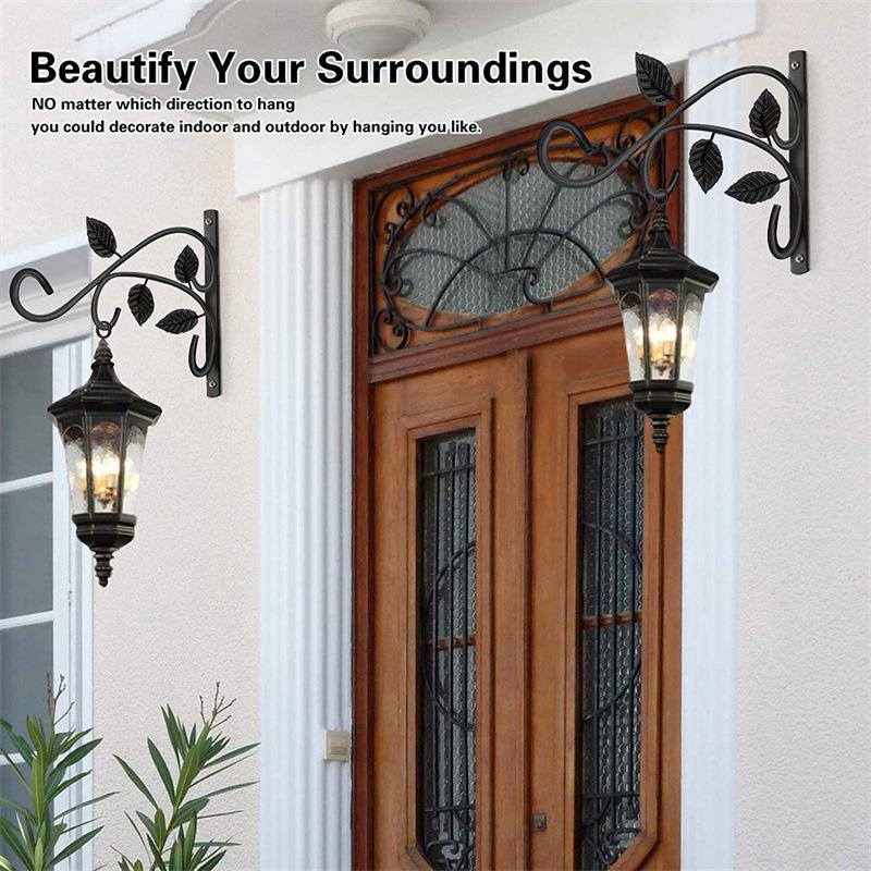 1Pcs Metal Hanging Basket Wall-Mounted Plant Hook Outdoor Garden Lawn Flower Pots Wall Decoration Plant Brackets Home Wall Decor