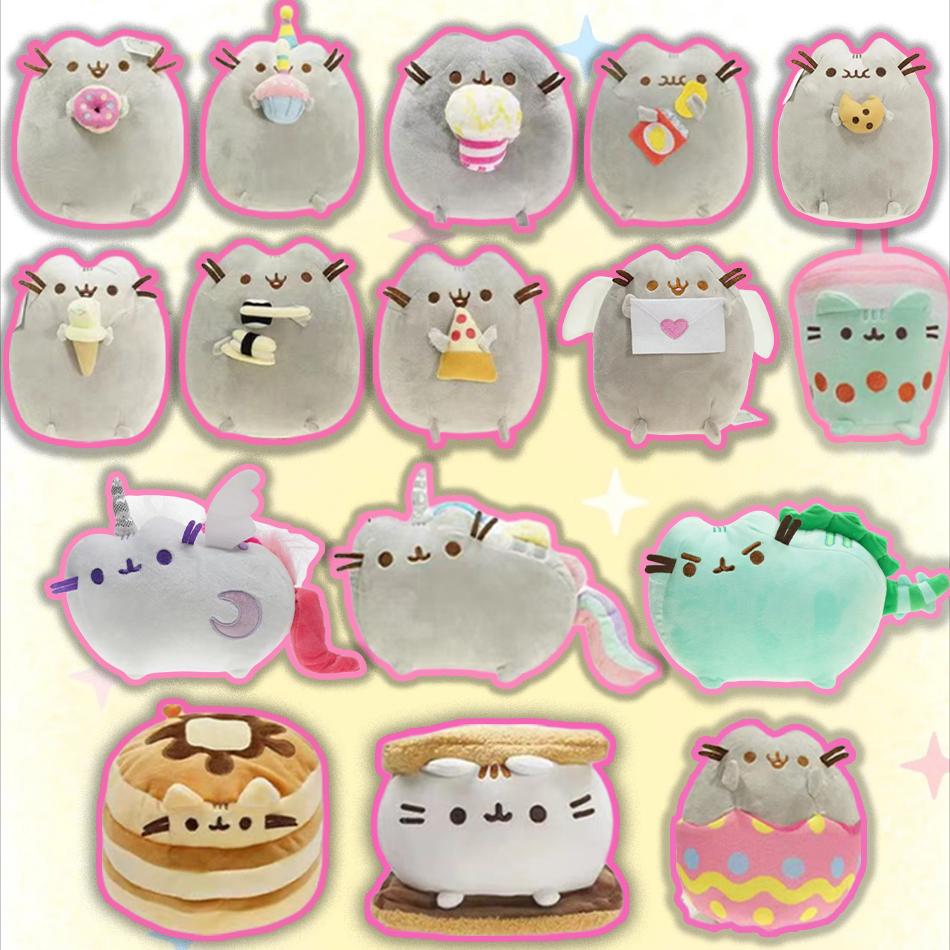 Divertido gato de peluche de , juguete de dibujos animados, gato de Anime suave, animales de peluche, muñecos de peluche, decora