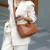 New Trendy Leather Bag Retro Fashion Versatile Small Square Bag Cowhide One Shoulder Crossbody Bag Large Capacity Women