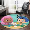 1pc Bubble Guppies Print Round Carpet Chair Round Carpet Suitable for Bedroom Living Room Home Decorative Carpet