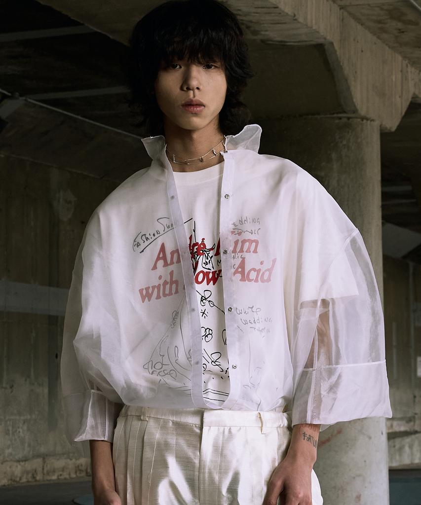 SLOWACID Andre Kim X Slow Acid Rough Sketch Short Sleeve T-Shirt [Cream]