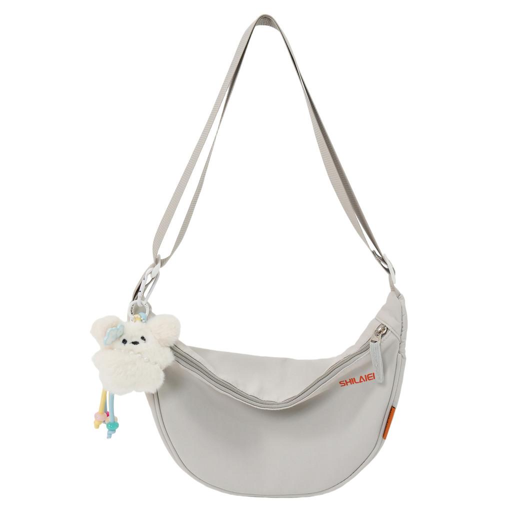Nylon Small Crossbody Bag For Women With Solid Color Design And Letter Print
