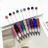 Gradient Rhinestone Beaded Pen - Multicolor, Full Coverage, Pearlescent, Round Beads, Cute Particle Design