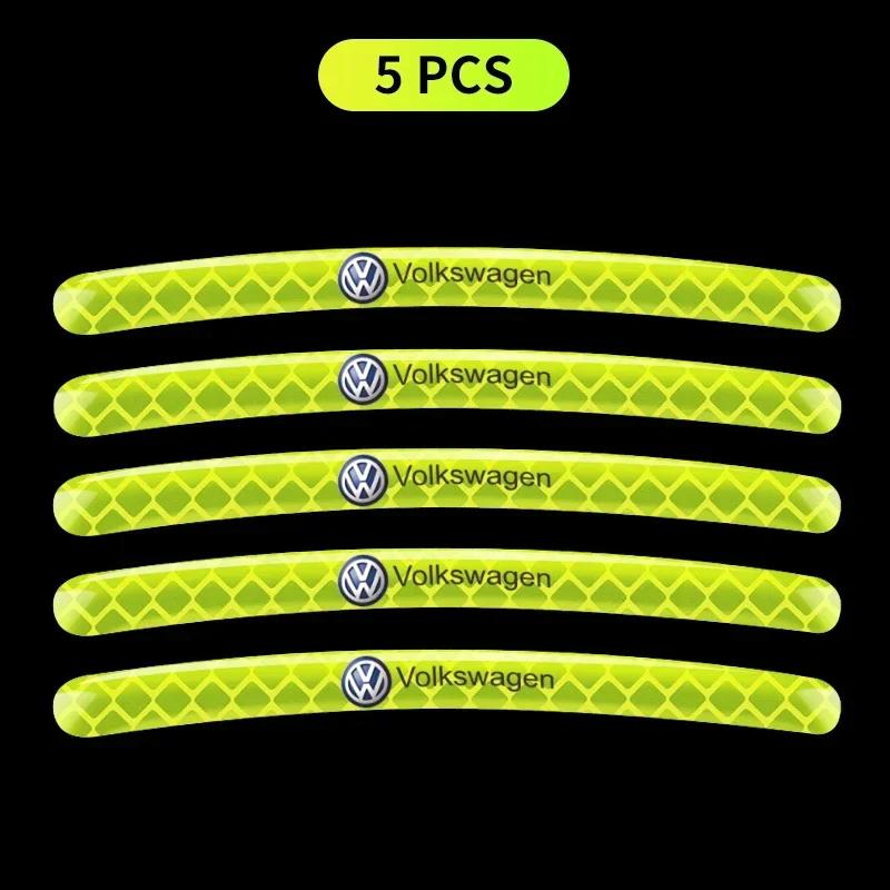 

B5 2025 Hot For Volkswagen New Car Wheel Reflective Stickers Tyre Warning Stickers 3D Decorative Sticker For Volkswagen VW R Lin