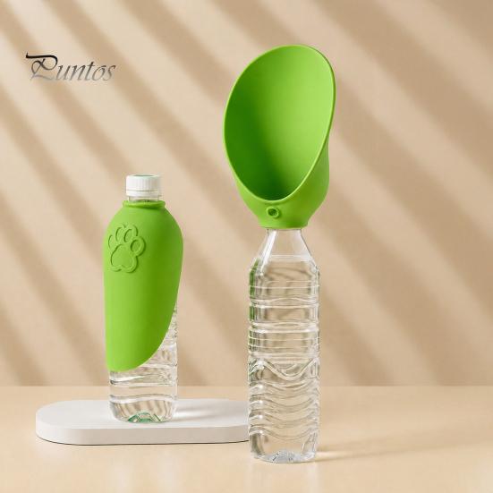 Dog Walking Water Feeder Bottle Adapter, Silicone Foldable Pet Drinking Cup, Portable Adapter Feeder, Leak-Proof Dispenser for Standard Bottles