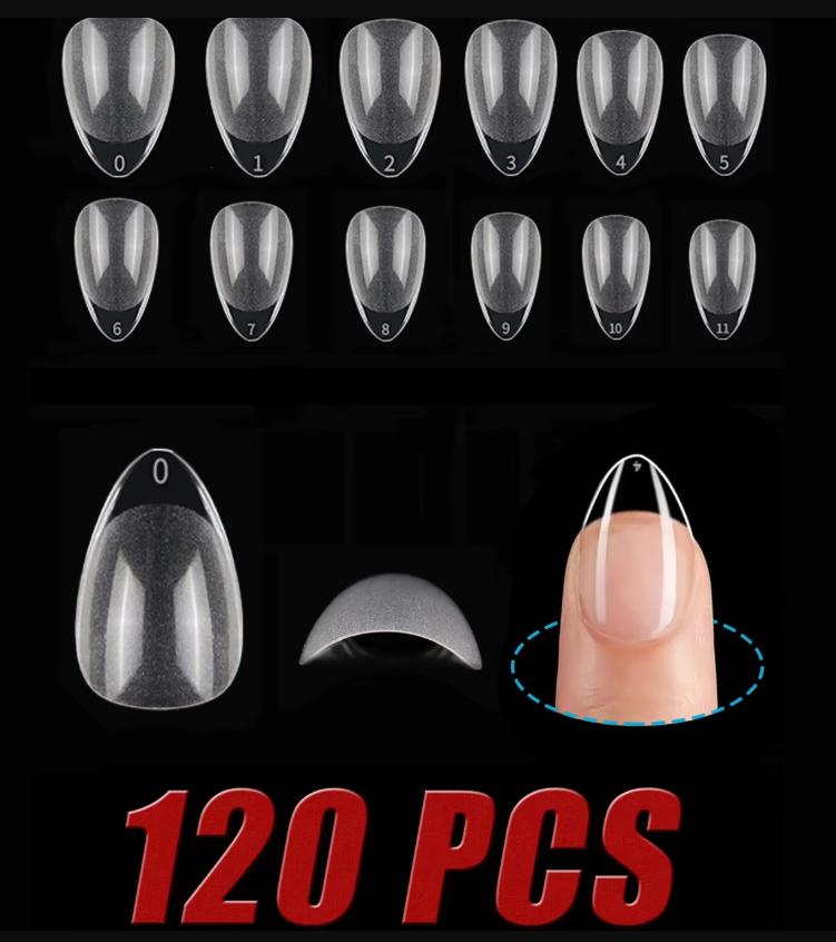 550Piece Medium and Short Soft Gel Nail Tips Medium Apricot/Coffin Head Full Coverage Matte Extension Tool Acrylic Press-On Nail