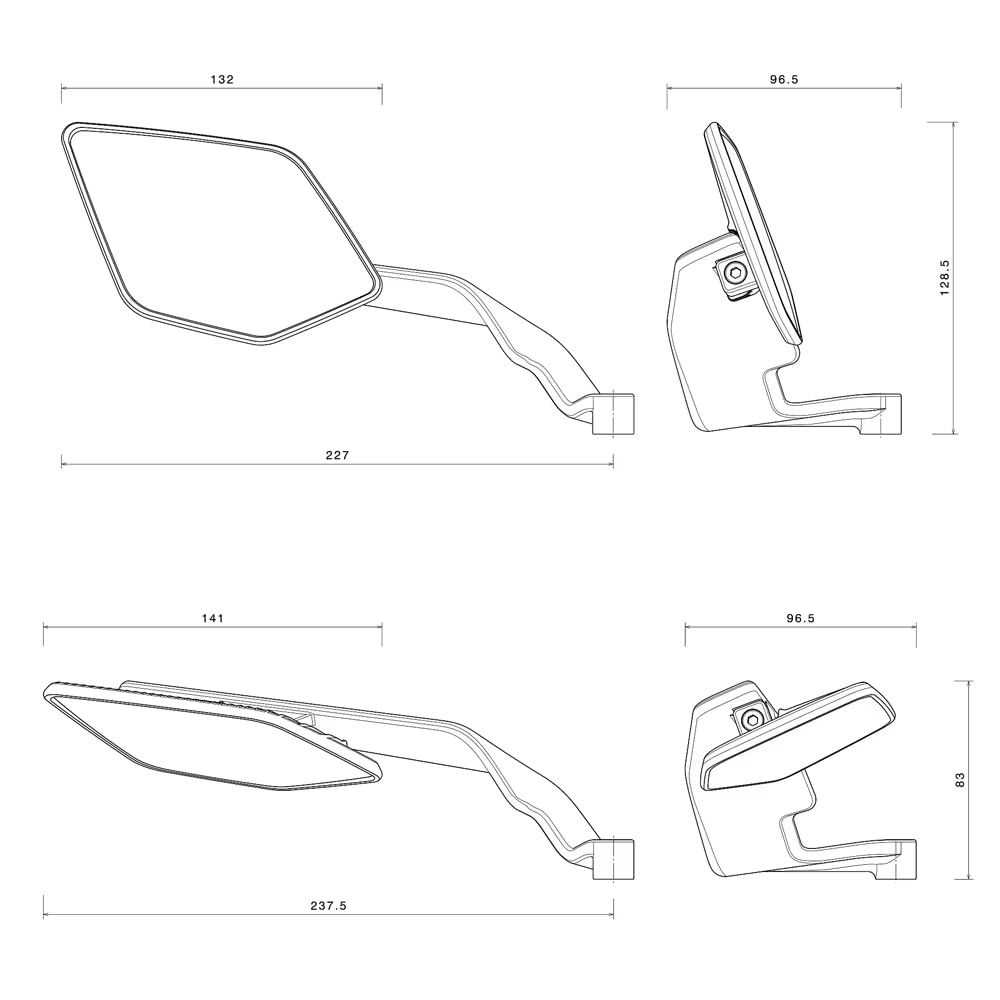 New Motorcycle Rearview Mirror with Invisible Winglets for Speed Scrambler 400X 400, (2025) [Used]