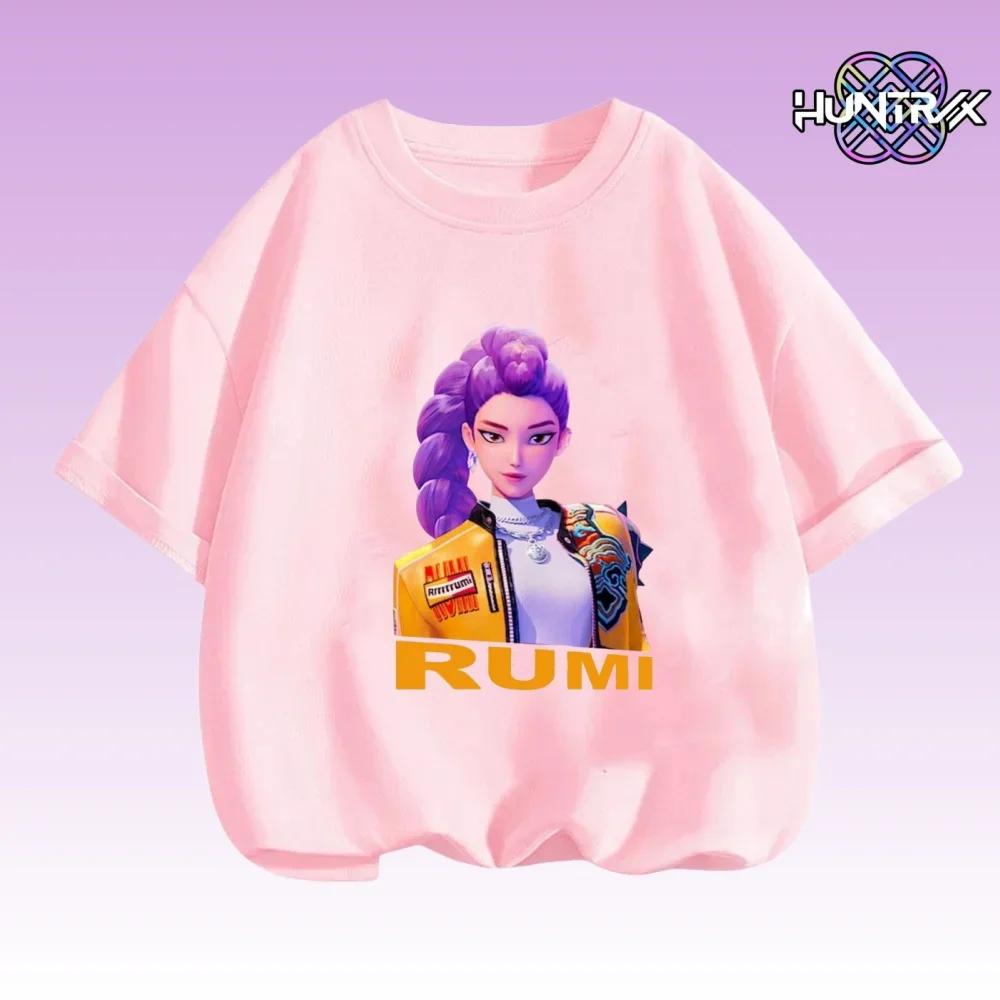 2026 Moda Camiseta Infantil Kpop Caçadores de Demônios Camiseta para Meninos Meninas Camiseta Verão Gola Redonda Manga Curta
