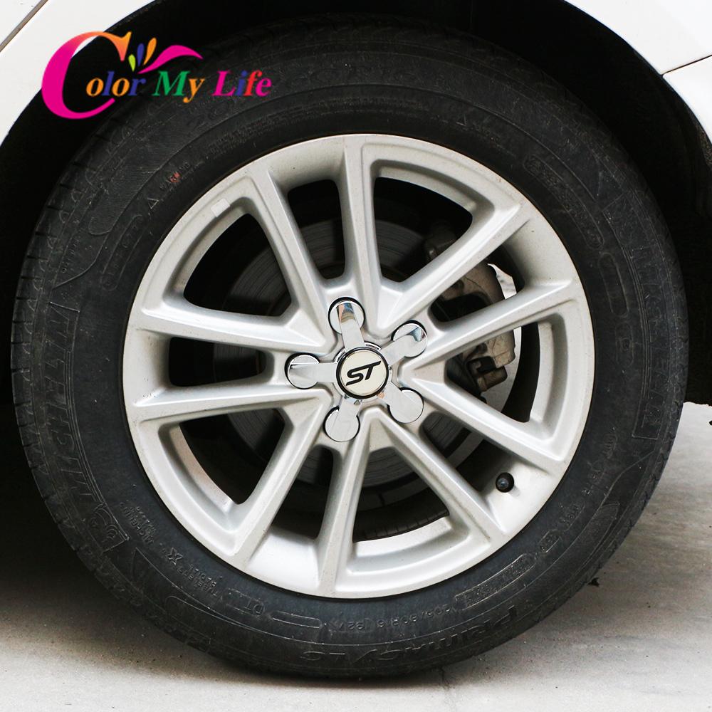 Color My Life 4Pcs/Set Upgrade Car Wheel Screws Protection Cover Wheel Cap Trim for Ford Focus 3 4 2015 - 2018