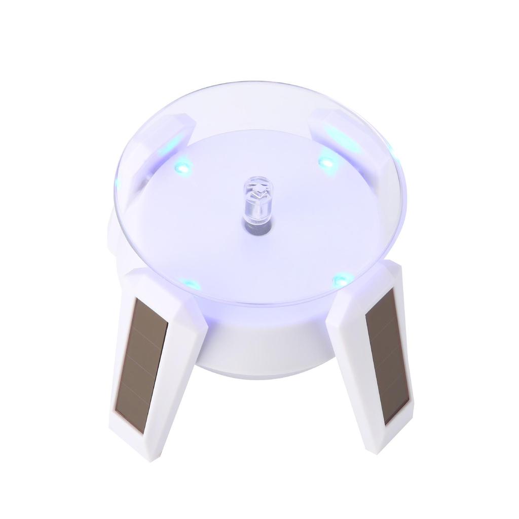 Rotating LED Solar Display Stand for UFO Spaceship Models, Jewelry, and Phone Video Shooting