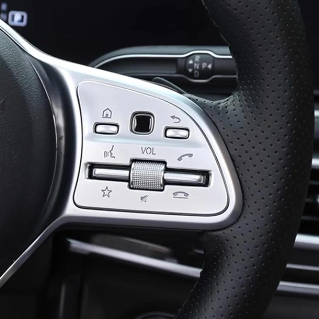 Car Steering Wheel Button Panel Cover Trim Sticker For Mercedes Benz C E A B Class GLC GLB GLE GLS W177 W205 W213 A200L 2020-24