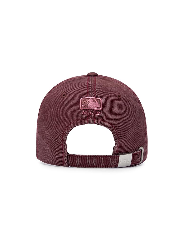 Emelbi Vintage Embossed Damaged Unstructured Ball Cap Ny (D.Wine)