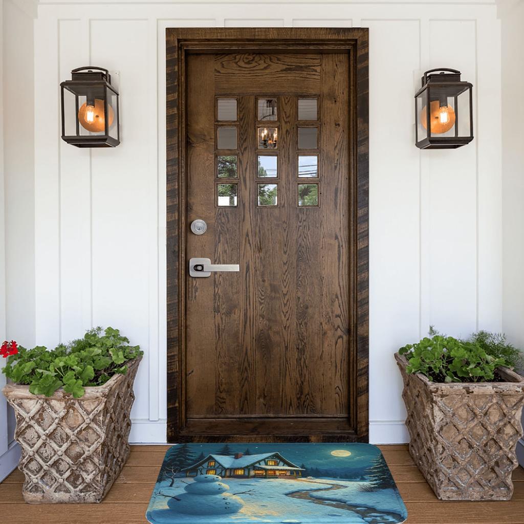 1PC Cheistmas Pattern Kitchen Rug Non-Slip Door Mat Pop Design Bathroom Rug Bath Mat Carpet for Home Sink Laundry Decor