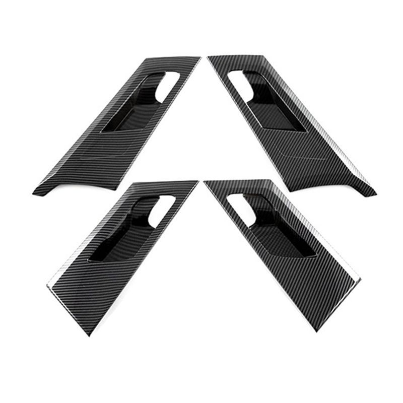 Powerful Car Carbon Fiber Interior Inner Door Bowl Frame Cover Handle Protection Trim Sticker For Mitsubishi Outlander Carbon Fiber Color