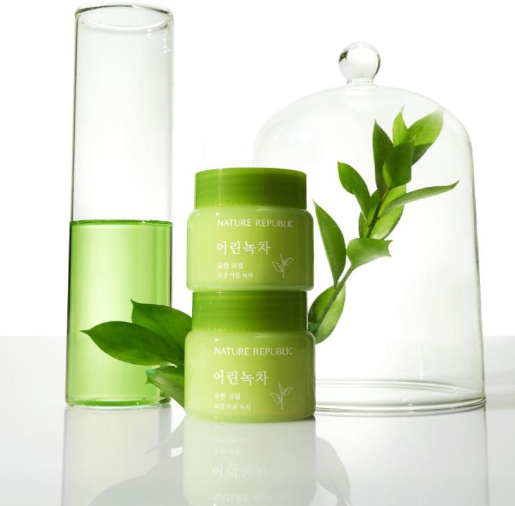 Nature Republic Milde Grüntee-Creme – 55 ml | Beruhigende Feuchtigkeitspflege aus Jeju für empfindliche Haut