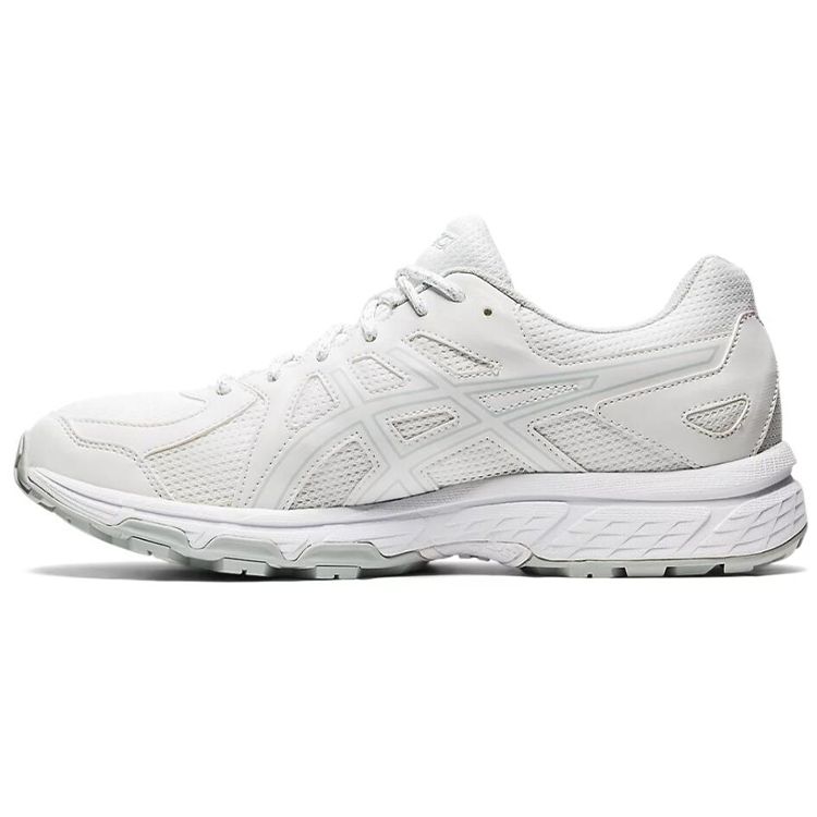 Asics Jog 100 T Trl Round Toe Lace-Up Fabric Synthetic Leather Low-Top Running Shoes Men sneaker White 1021A504-100