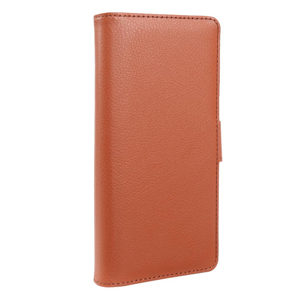 For iPhone 16 Pro Max Wallet Case with Dual Magnetic Clasp Litchi Textured Leather Flip Stand Phone Cover