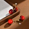 Sweet Cherry Earrings for Women, Stainlesss Steel Cherry Dangle Earring  Kpop Jewelry Trendy Accessories