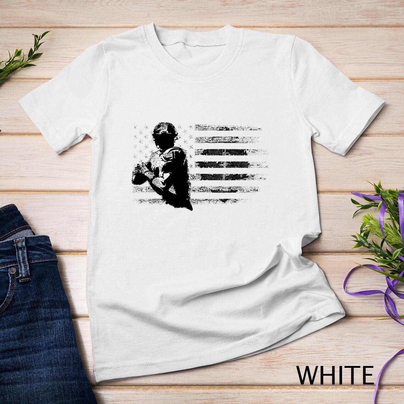 American Football Flag Footballer Vintage Rugby Ball Unisex T-Shirt Mens Womens Tees Top 3XL