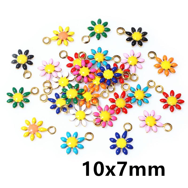 20pcs Random Mix Cute Stainless Steel Enamel Charms Pendant Fish Starfish Flower Evil Eyes DIY Jewelry Making Accessories