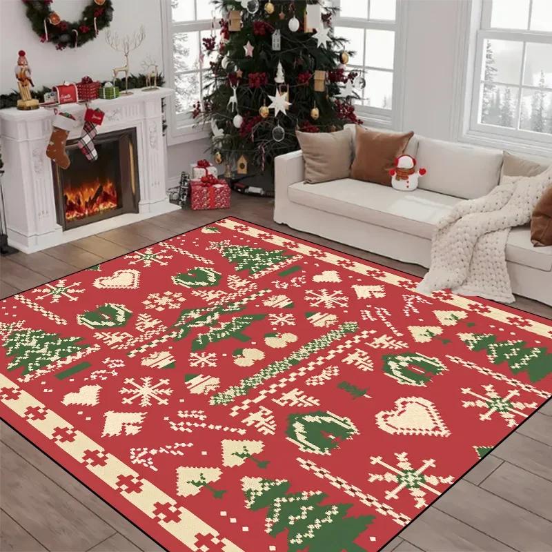 Christmas Non-slip Soft Carpet for Living Room Decor Sofa Table Large Area Rugs Bedroom Bedside Floor Mat Christmas Decoration