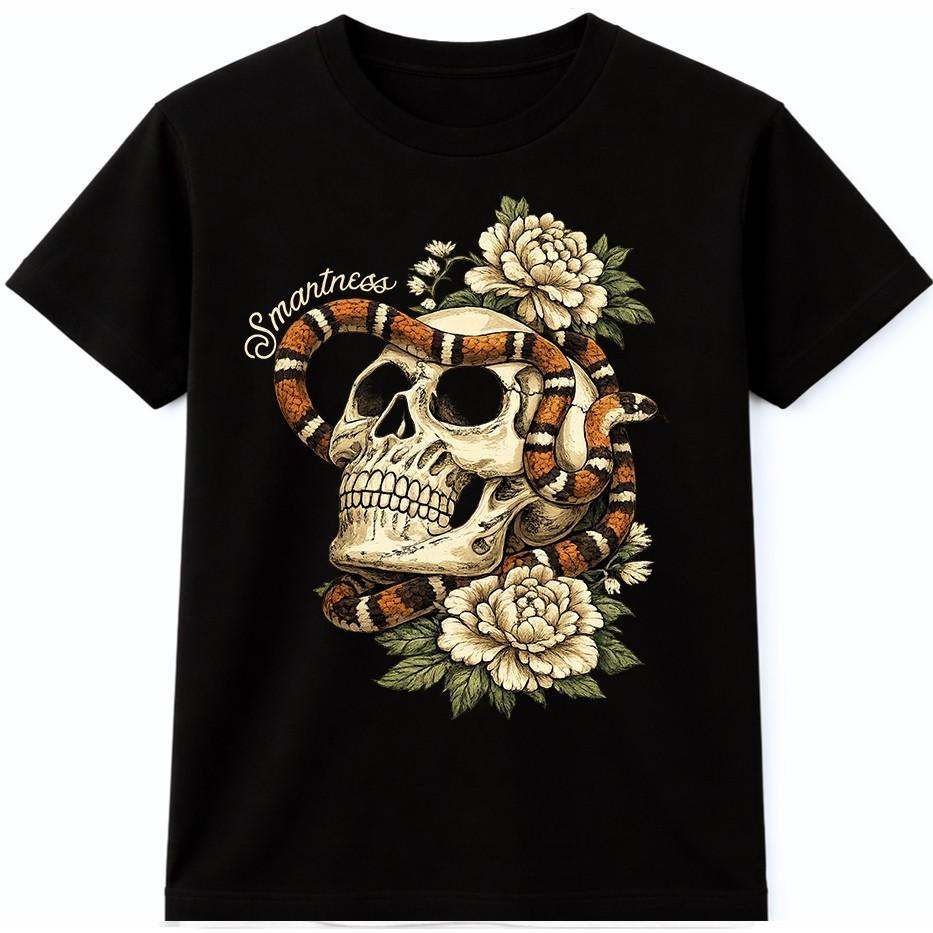 Biker Skull Snake T Shirt Gothic Tattoo Motorcycle Rock Graphic Tee XXXL