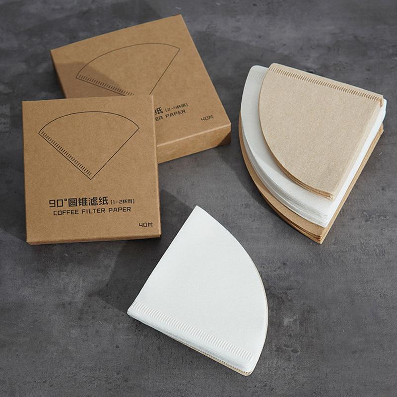 40/100 Stück verpacktes feines Kaffeefilterpapier Handgefertigte Kaffeeliebhaber natürlich ungebleicht Einweg hochdurchlässig Kaffee fi