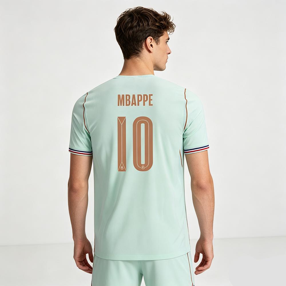 Frankreich Fußballtrikot Nummer 10 Atmungsaktiv Schnelltrocknend Fußball T-Shirt Sportbekleidung Training Fan T-Shirt für Herren Damen Rundhals Oberteil