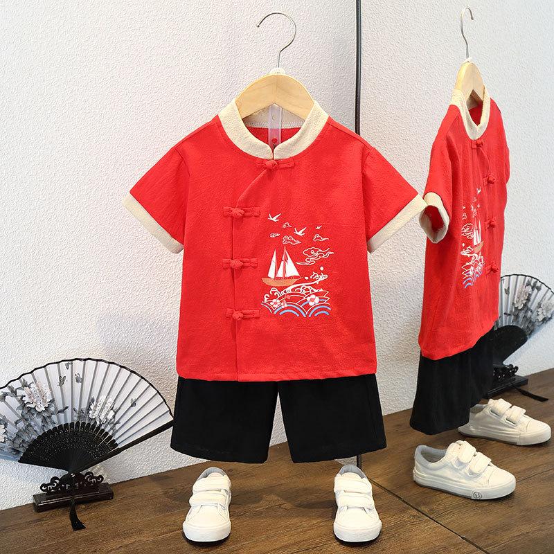 Children's National Studies Hanbok Boys Summer Chinese Style Performance Clothes Girls Hanbok Performance Tang Suit Ancient Style Baby Suit