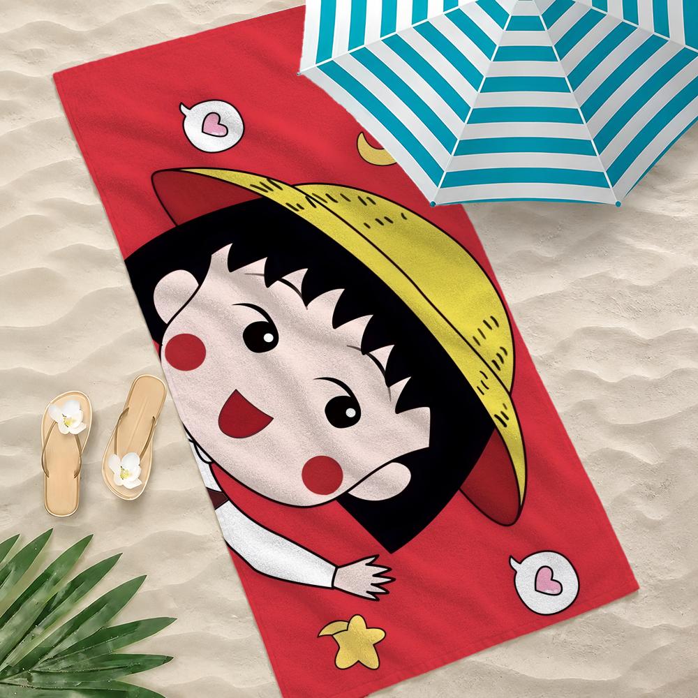 Anime C-Chibi M-Marukos-chan Towel Towel Beach Towel Oversized Quick Dry Towel Absorbent Soft Swim BeachTowels for Men Women