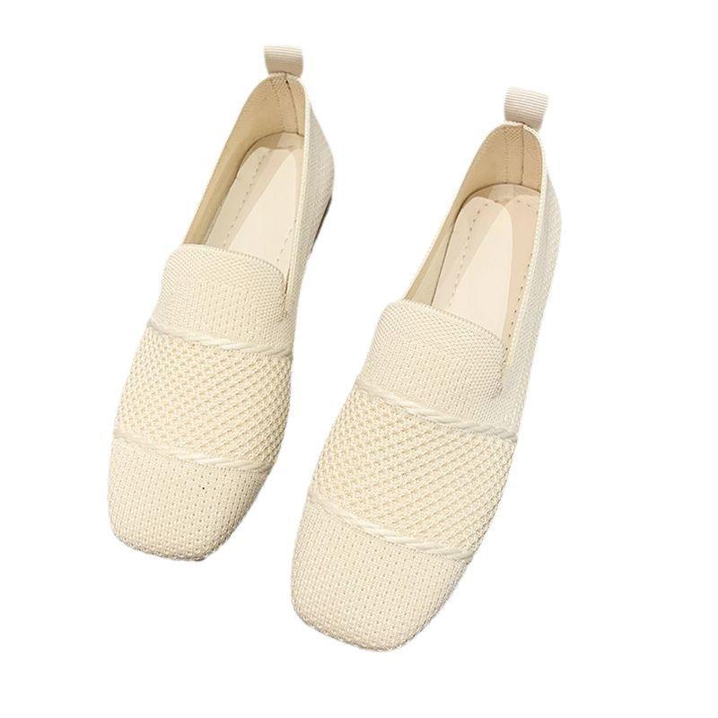 Women's Shoes Are Light and Breathable, New Fashion Soft-soled Flat Shoes, Flying Woven Shoes, Women's Casual Versatile Single Shoes