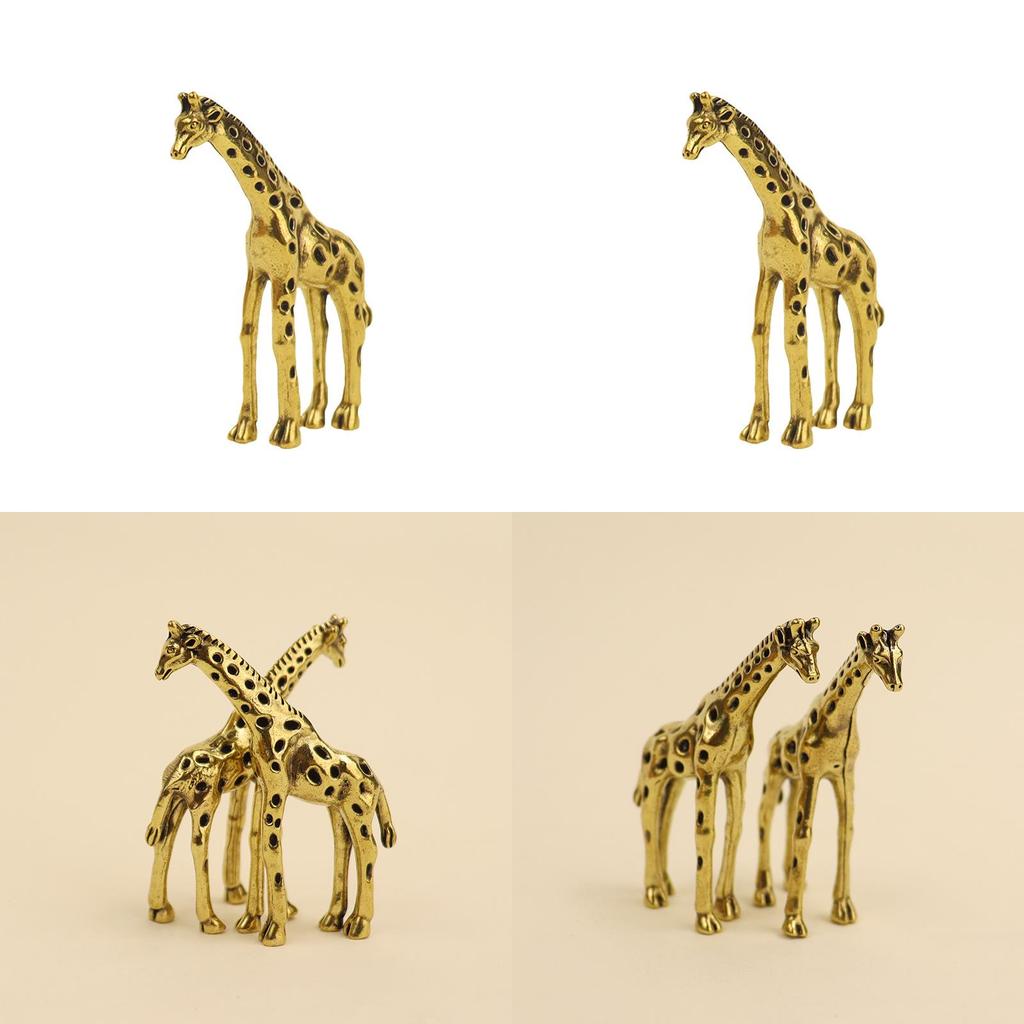 Small Copper Giraffe Statue Unique Artistic Craft For Home Office Or Market Display
