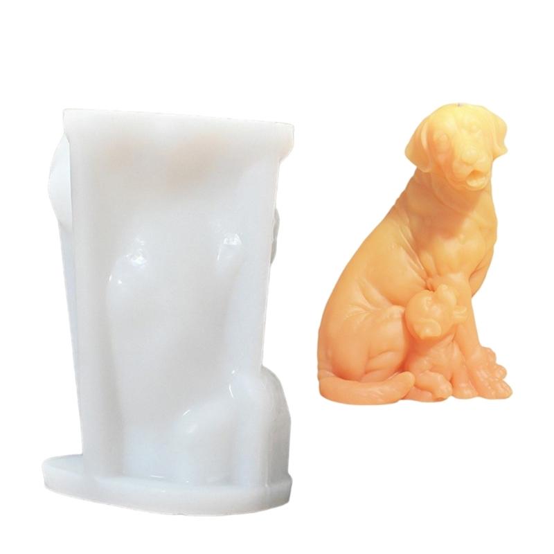 Dog Statue Silicone Candle Molds Food Safe Silicone Temperature Resistant for Resin Casting Candle Soap Home Decoration