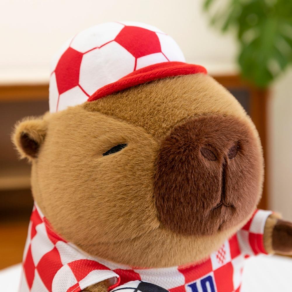 Sport Football Capybara Plush Toy Stuffed Capybara Fluffty Doll  Children Gift