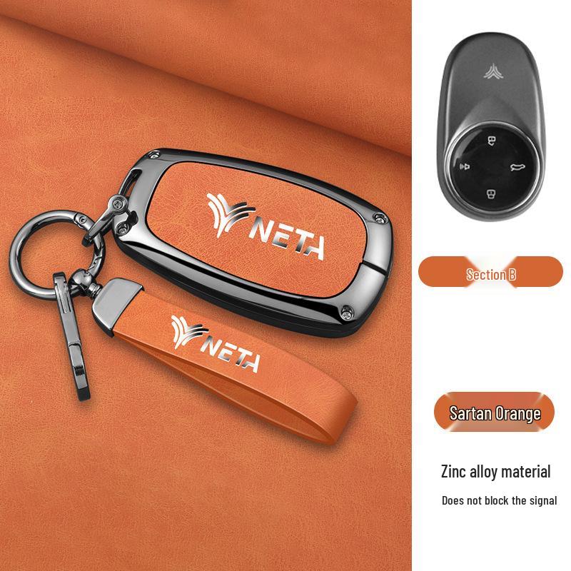 Nezha V Key Case - GT High-End Pro Full Wrap Metal Protective Shell with Buckle for New Energy Vehicles.