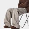 Old money style striped casual pants for men and women, spring and autumn retro loose drape wide-leg commuting versatile straight casual pants