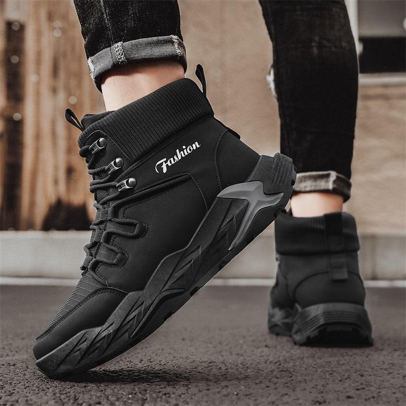 Herbst Winter Mode Herren Tooling Stiefel Lässig Outdoor Arbeitsschuhe High Tops Herrenstiefel Strapazierfähiges Herrenschuhwerk Wandern Neu