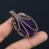 Amethyst Pendant Gemstone Jewelry, 999 Copper Wire Wrapped Pendant, Gift For Women Handmade Pendant