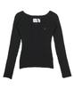 HARDCORE HAPPINESS V-Neck Open Tie Knit_Black