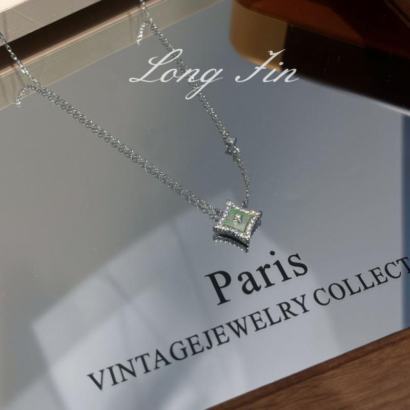 Shining Star Series Set Necklace Bracelet Earrings Fritillary Quadrangle Diamond High-End Jewelry Live Special For