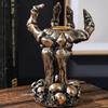 Gothic Halloween Candle Holders, Resin Skeleton Hand Sculpture Desktop Jewelry Holders for Shelf Decors, Mantels, and Entry Tables