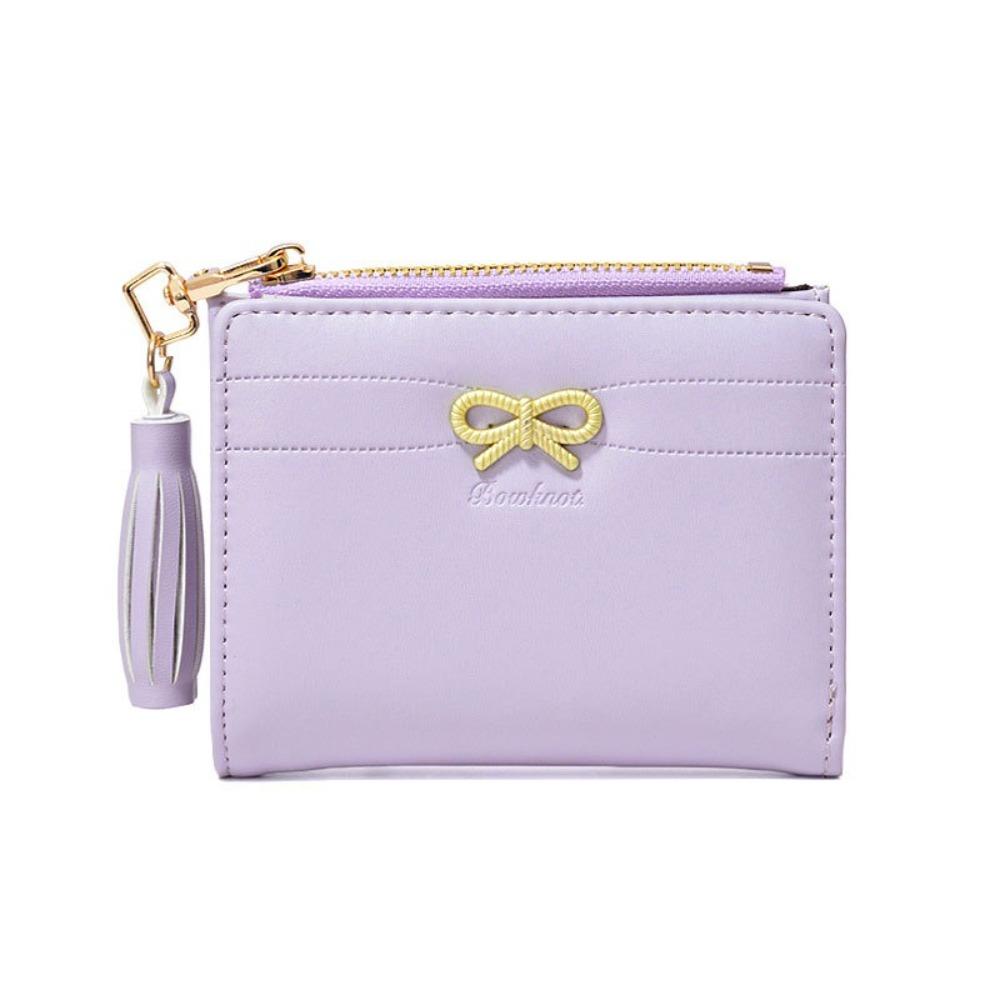 New PU Leather Coin Purse Zipper Bow Credit Card Holder Mini Portable Business Card Case Gift