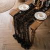 Semi-Transparent Tulle Table Runner French Style Floral Tablecloth  Photography Prop