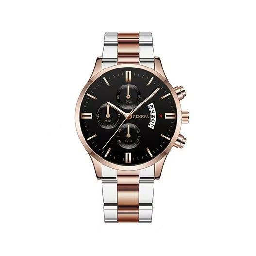 Source A Large Number Of Three-Eye Six-Pin Calendar Steel Belt Men'S Watch