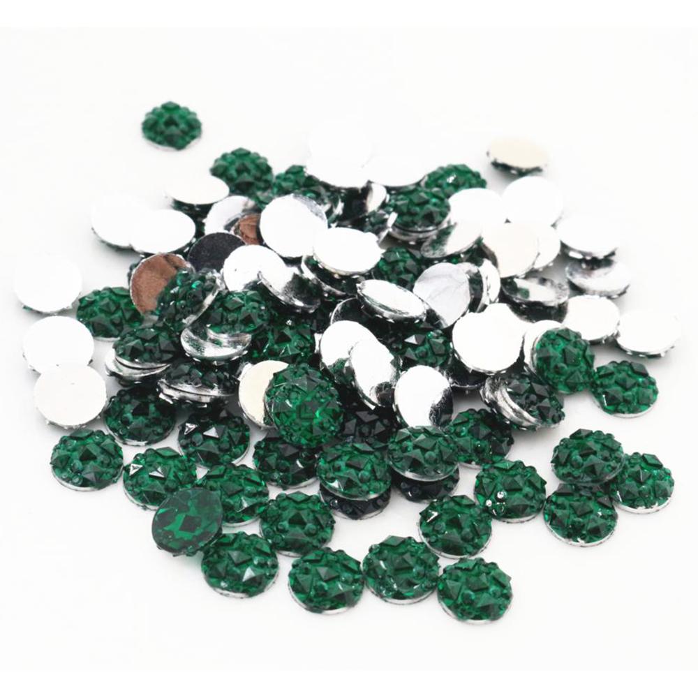 Natural Ore Druzy 8mm 10mm 12mm 40pcs Multi-Color Flat Back Resin Cabochons Dome For Bracelet Earrings DIY Jewelry Findings